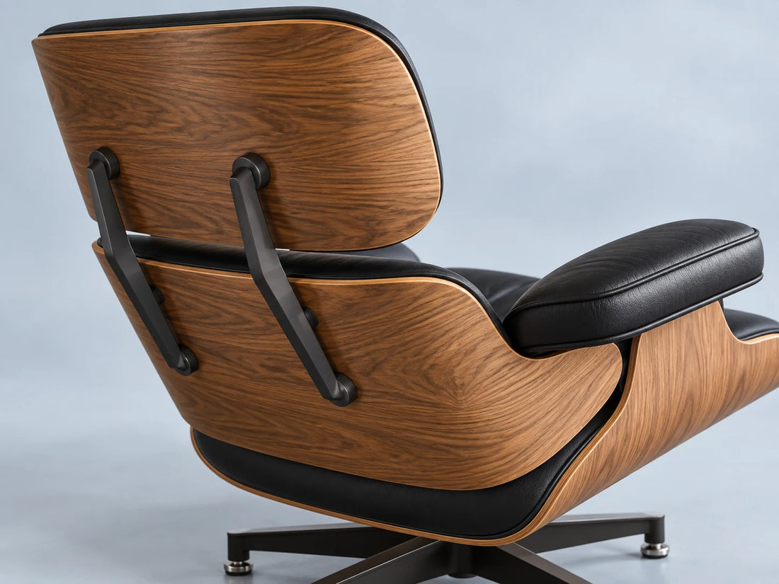 Lounge chair curved wood shell