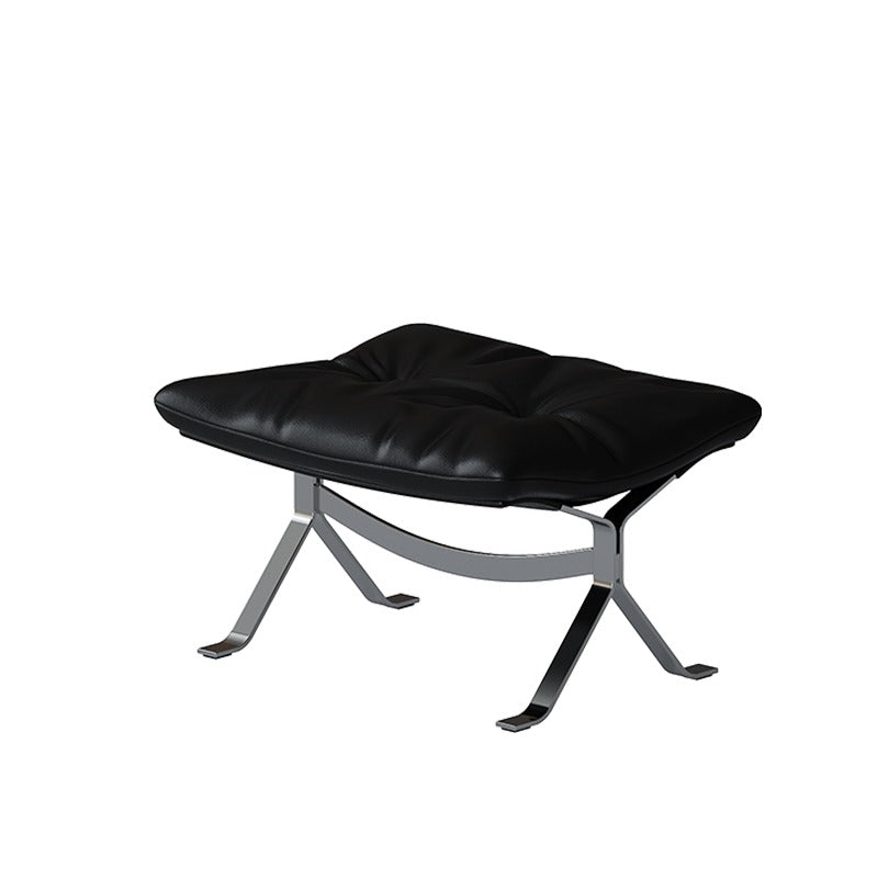 Tufted Leather Lounge Chair & Ottoman
