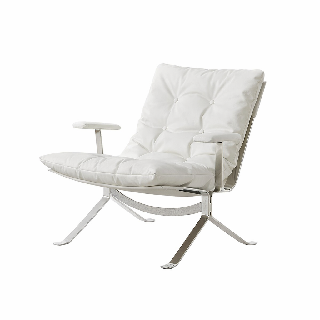 Réplique de la chaise longue style Barcelona | Ensemble chaise et ottoman