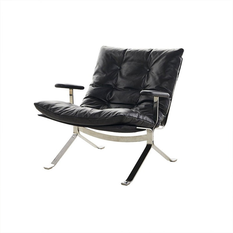 Réplique de la chaise longue style Barcelona | Ensemble chaise et ottoman