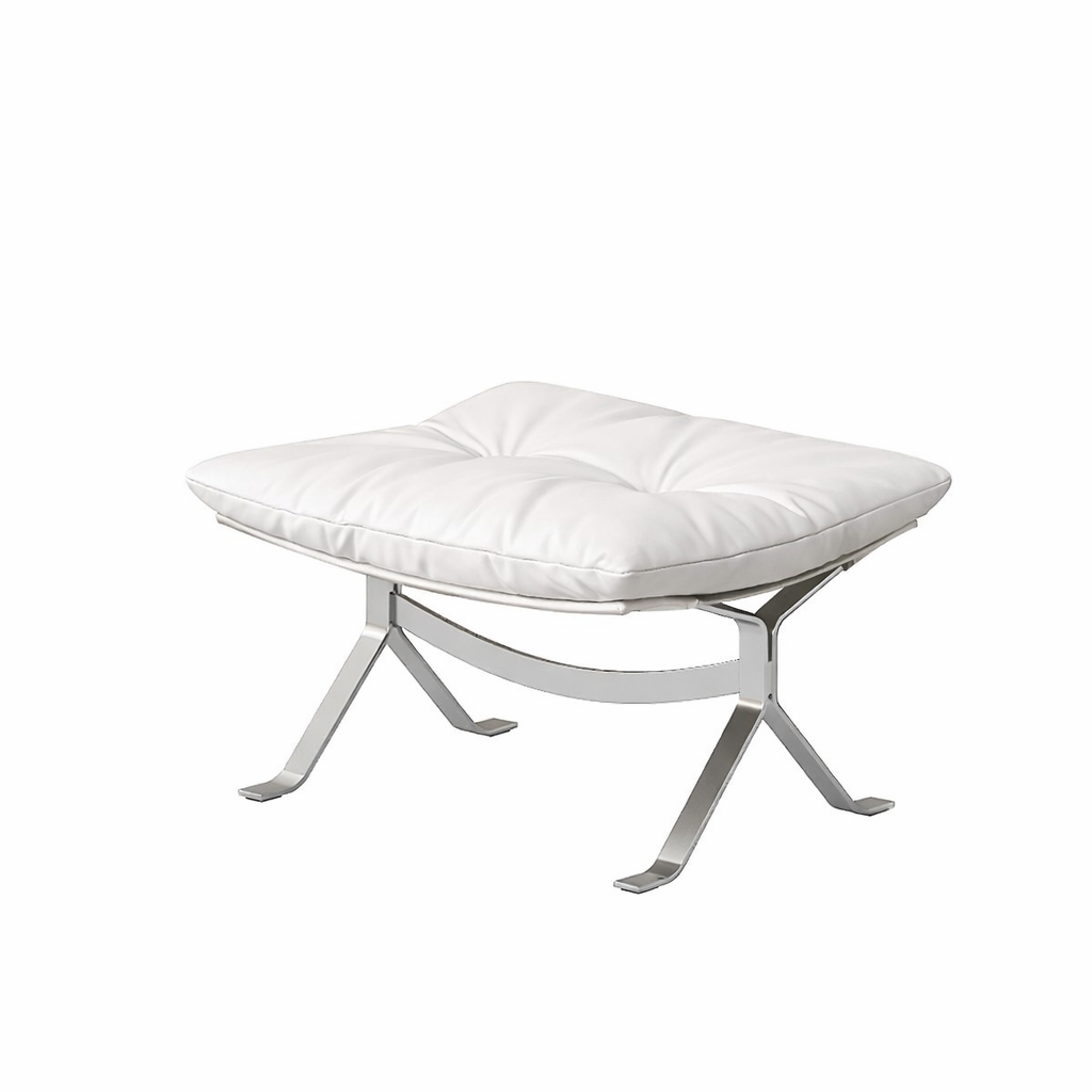 Tufted Leather Lounge Chair & Ottoman