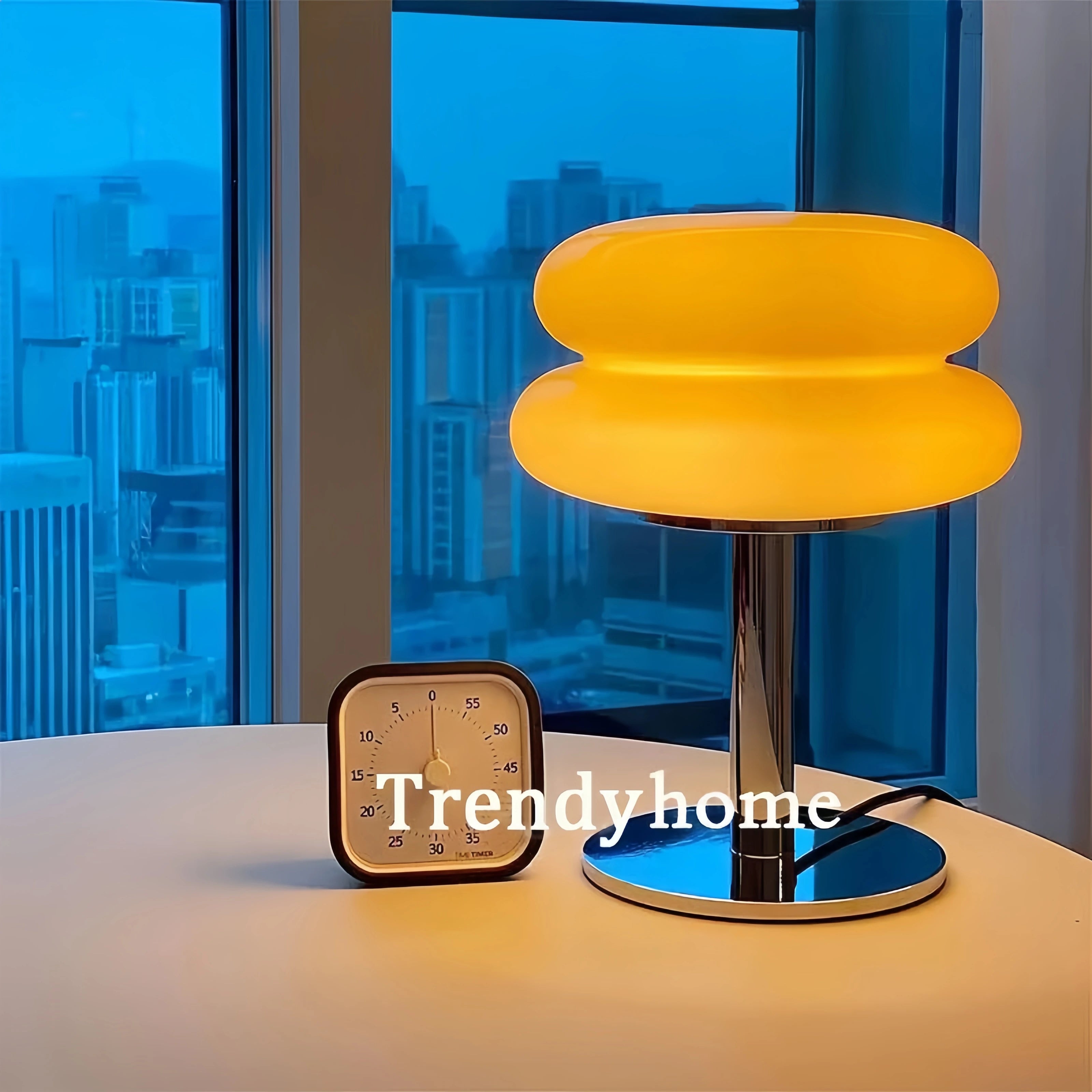 Orange Glass Stone Table Lamp — product view 1