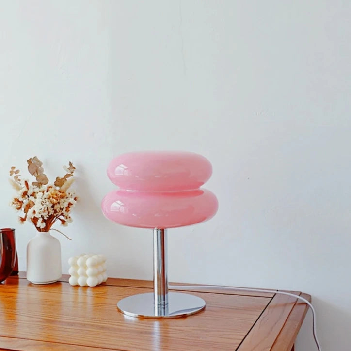 Pink Glass Stone Table Lamp — product view 5