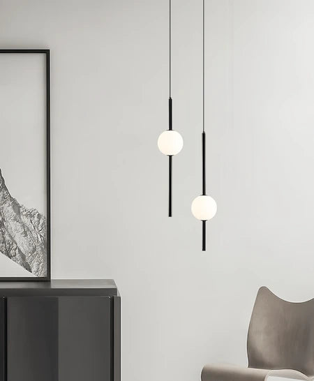black 2 heads A Pendant Light — product view 2