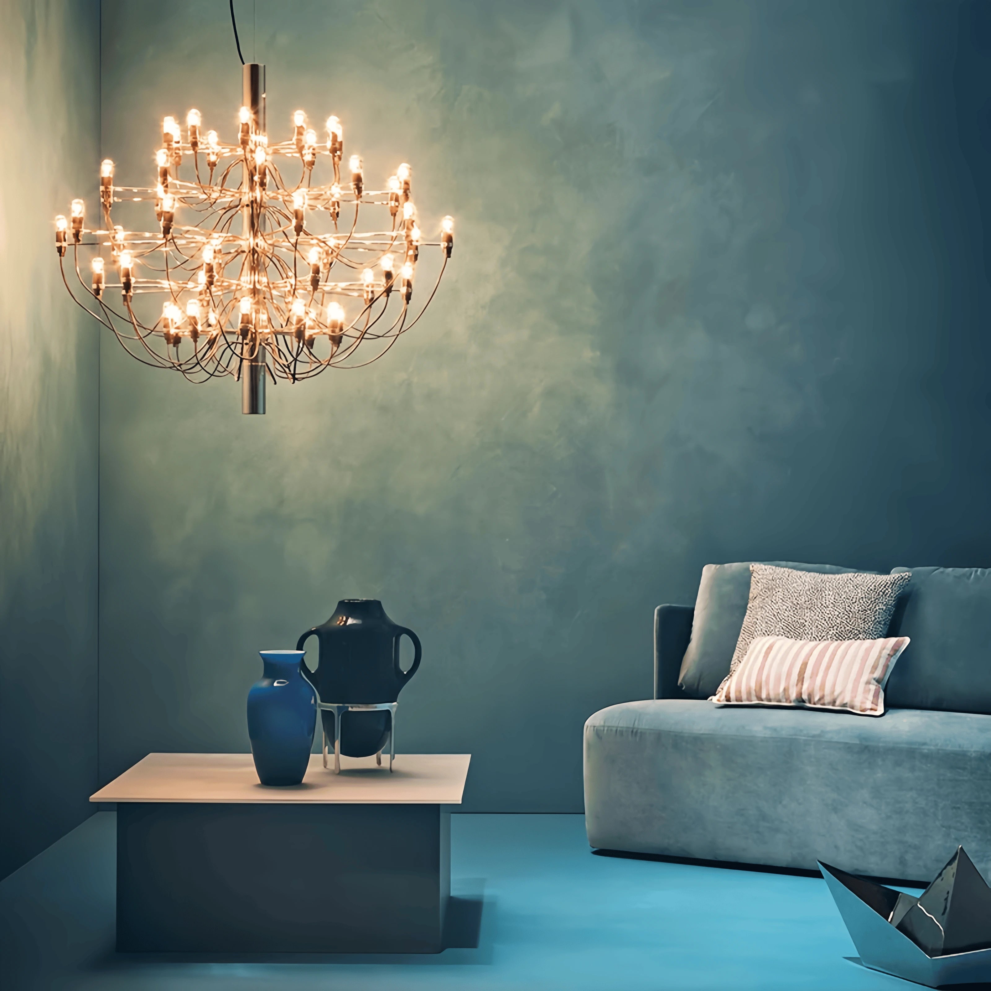 50 heads Matte Black Brass Pendant Light — product view 1