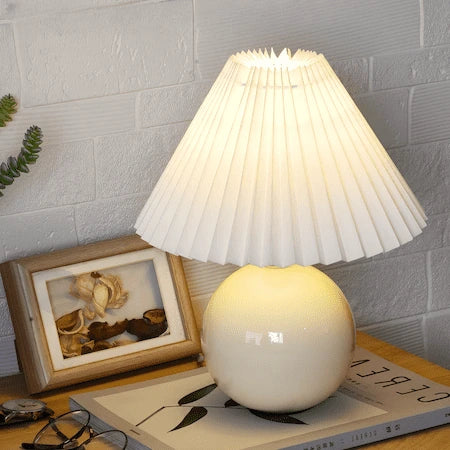 Cream Wood Table Lamp — product view 4