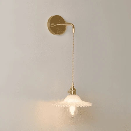 White Glass Stone Wall Sconce — product view 7