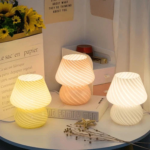 Yellow Glass Stone Table Lamp — product view 2