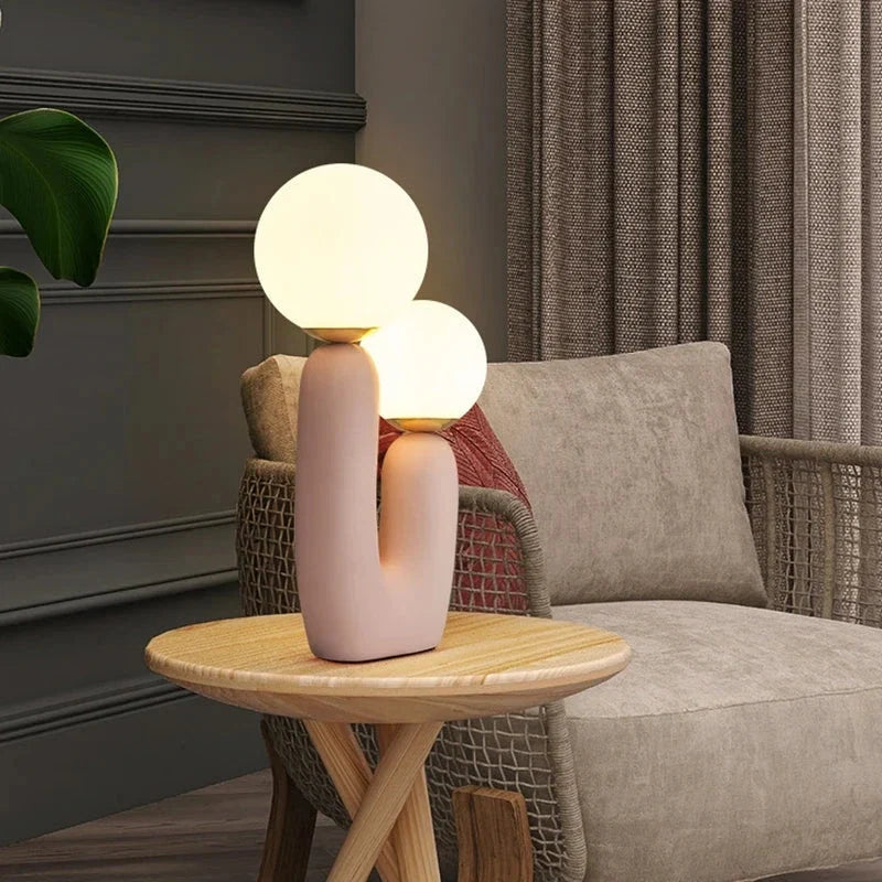 Pink Glass Table Lamp — product view 4