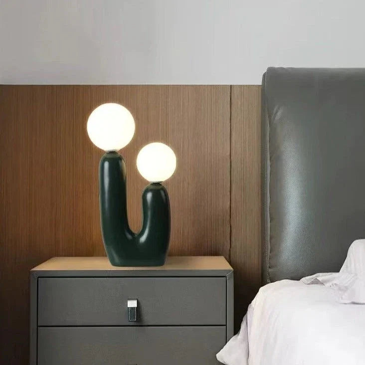 Dark Green Glass Table Lamp — product view 7