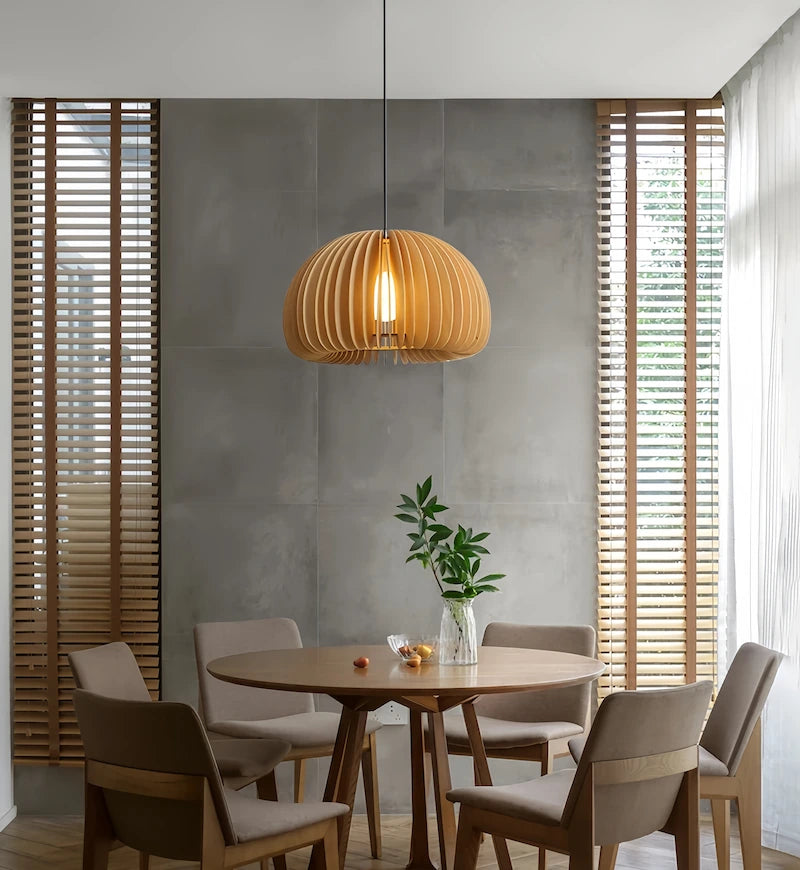 Bamboo & Wooden Pendant Light — product view 2