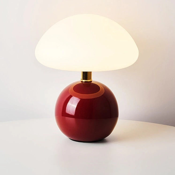 Burgundy Ceramic Table Lamp — product view 6