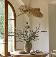 Neutral light Wicker Pendant Light — product view 1