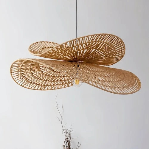 Neutral light Wicker Pendant Light — product view 4