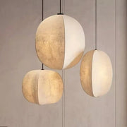 Set of Three Linen Pendant Light — product view 1
