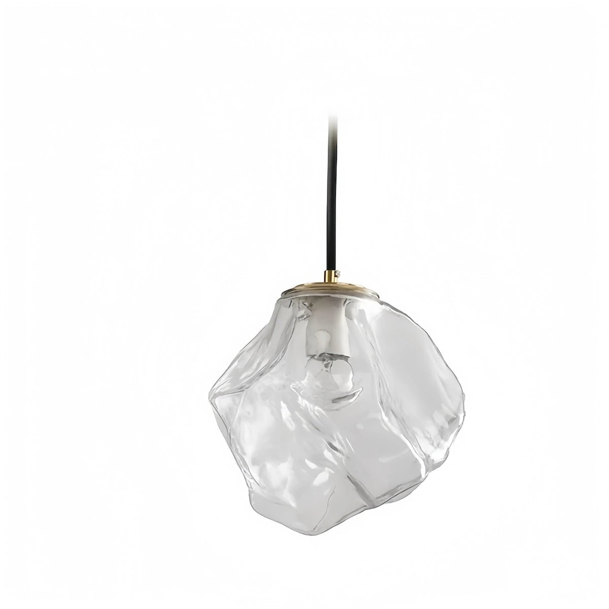 Clear White Metal + Glass Pendant Light — product view 12