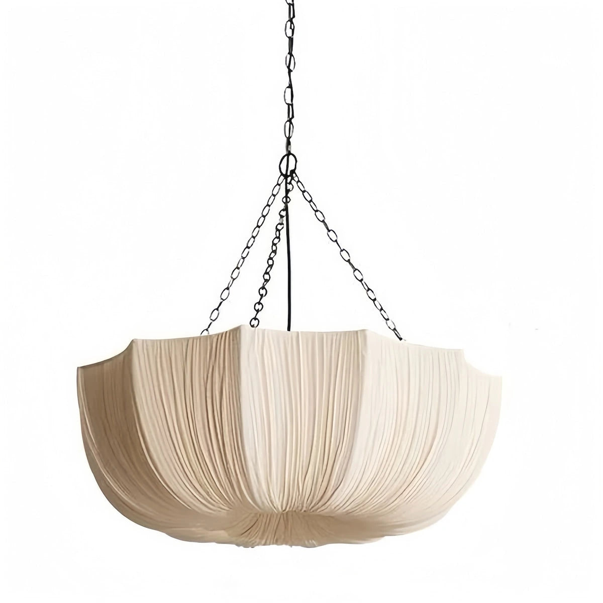 Iron + linen fabric Pendant Light — product view 2