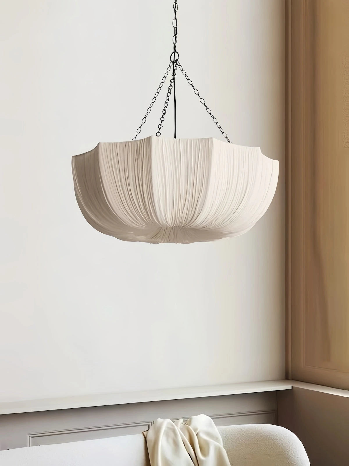 Iron + linen fabric Pendant Light — product view 6