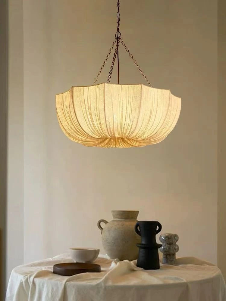 Iron + linen fabric Pendant Light — product view 7
