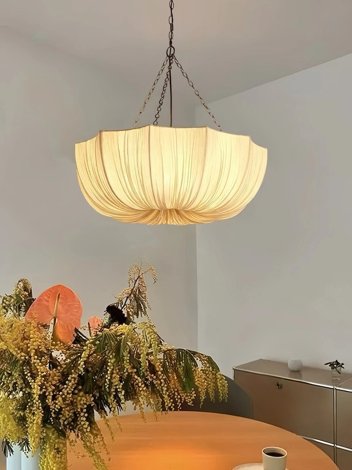 Iron + linen fabric Pendant Light — product view 9