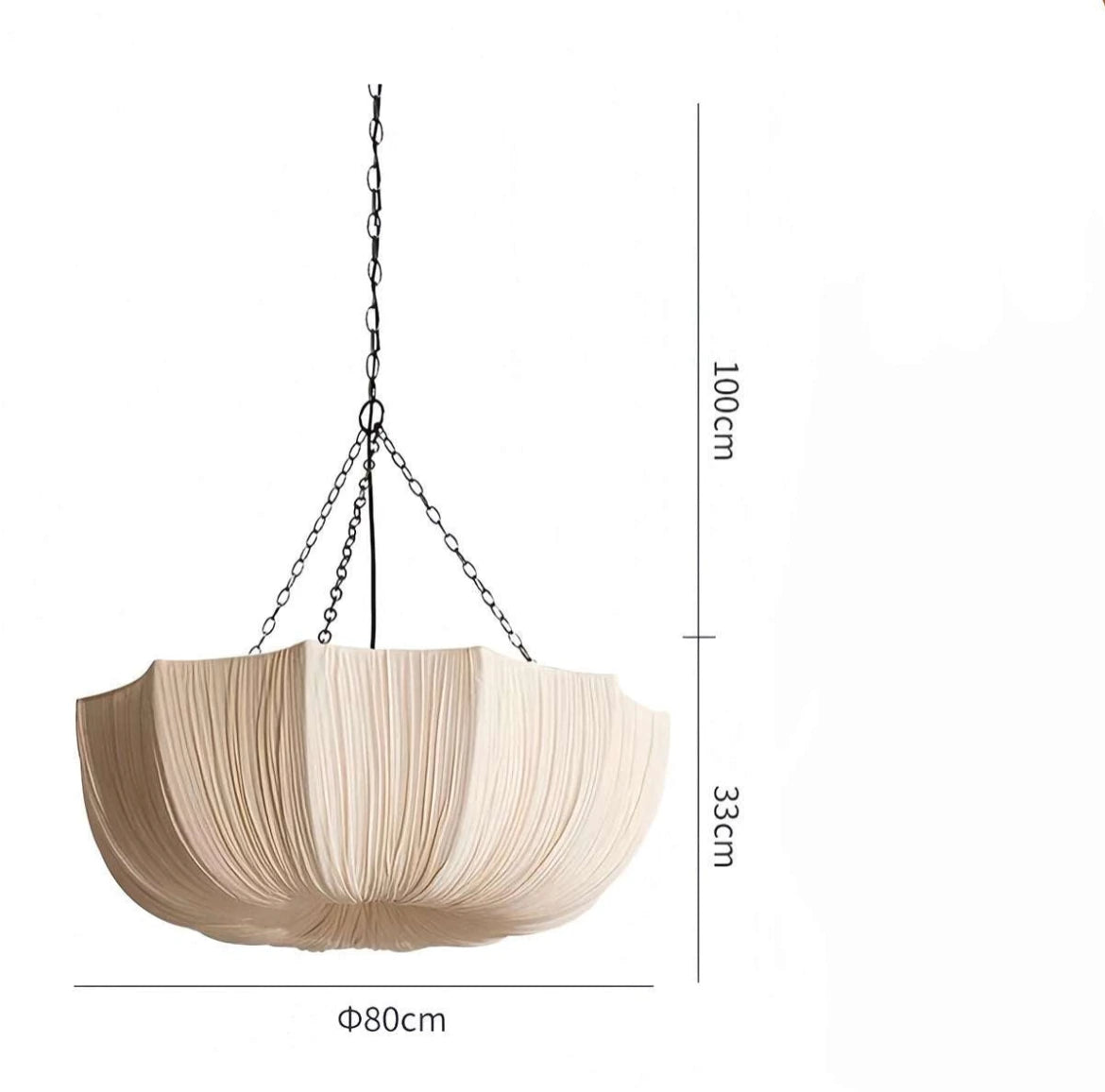 Iron + linen fabric Pendant Light — product view 12
