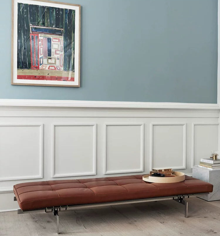 Réplique du lit de repos PK80 | Banquette-lit de repos en cuir Bauhaus