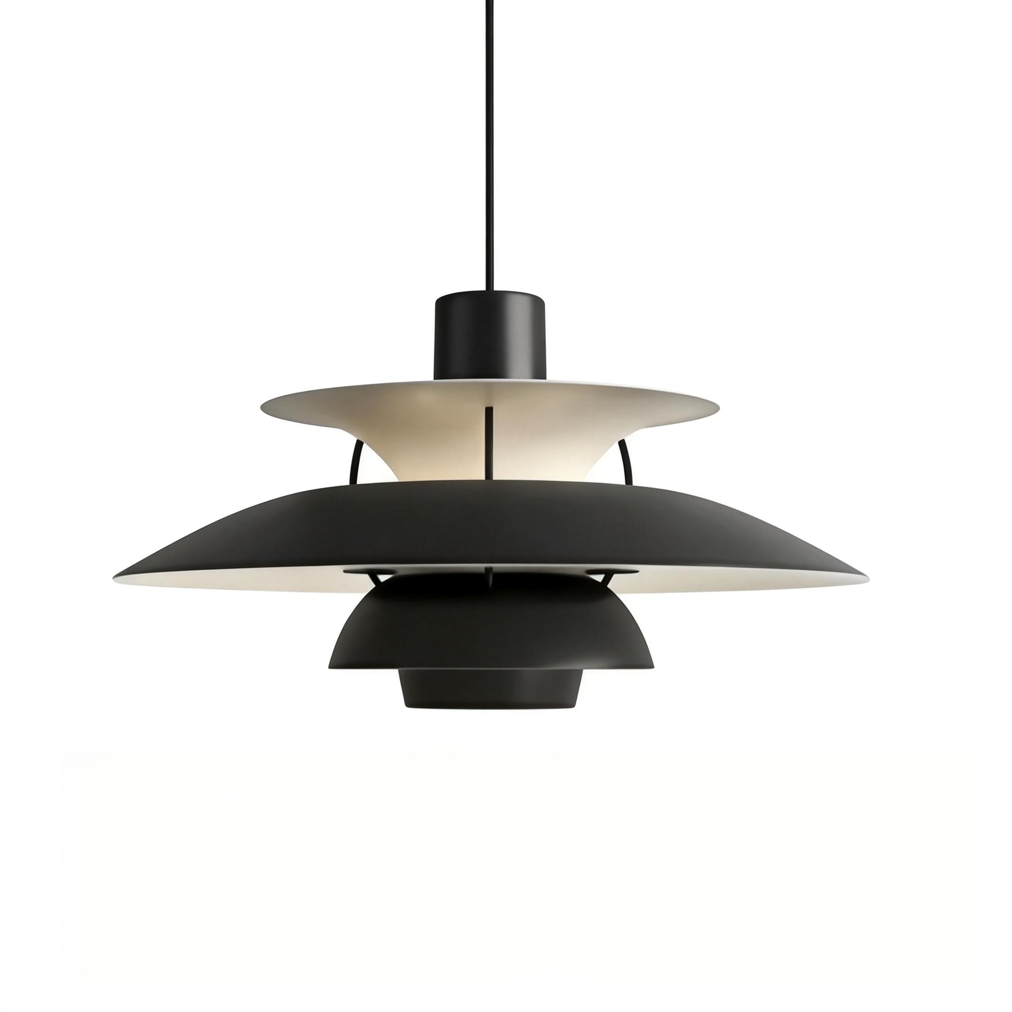 Layered Scandinavian Pendant Lamp in black finish