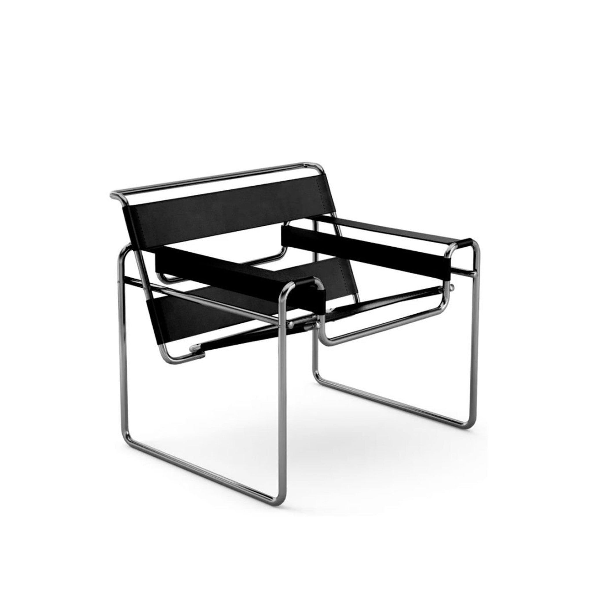 Tubular Steel Leather Accent Chair