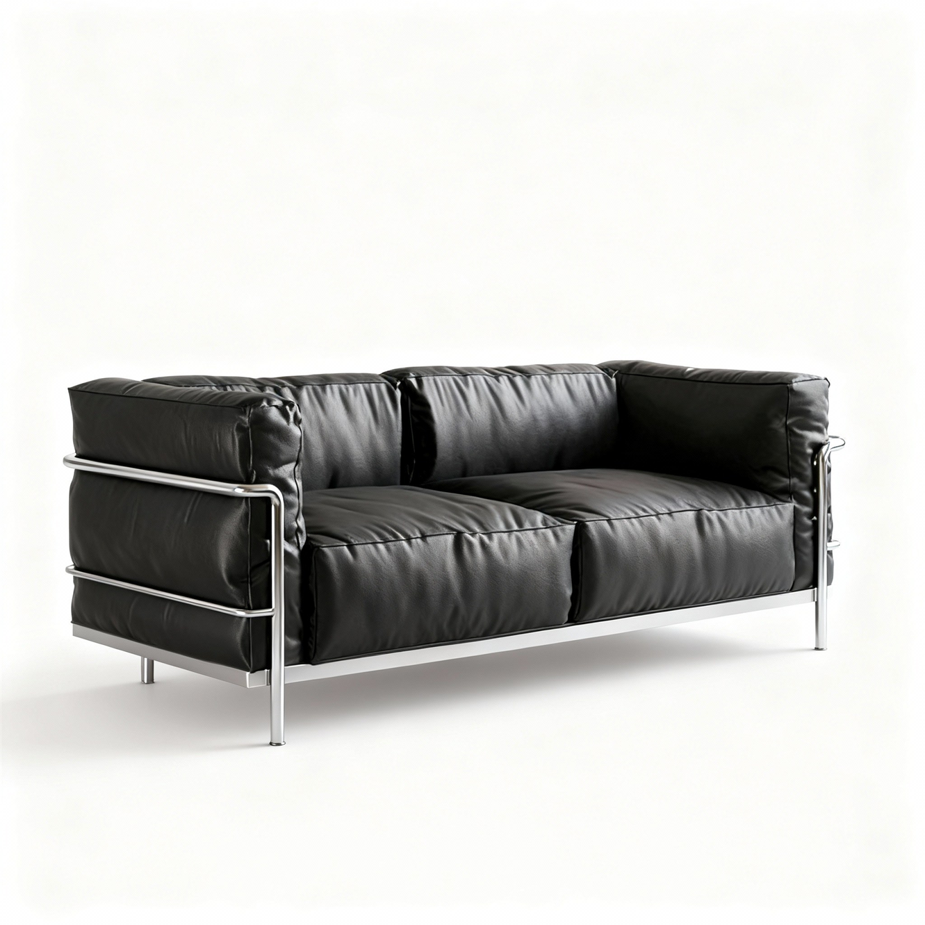 Box Frame Leather Lounge Sofa