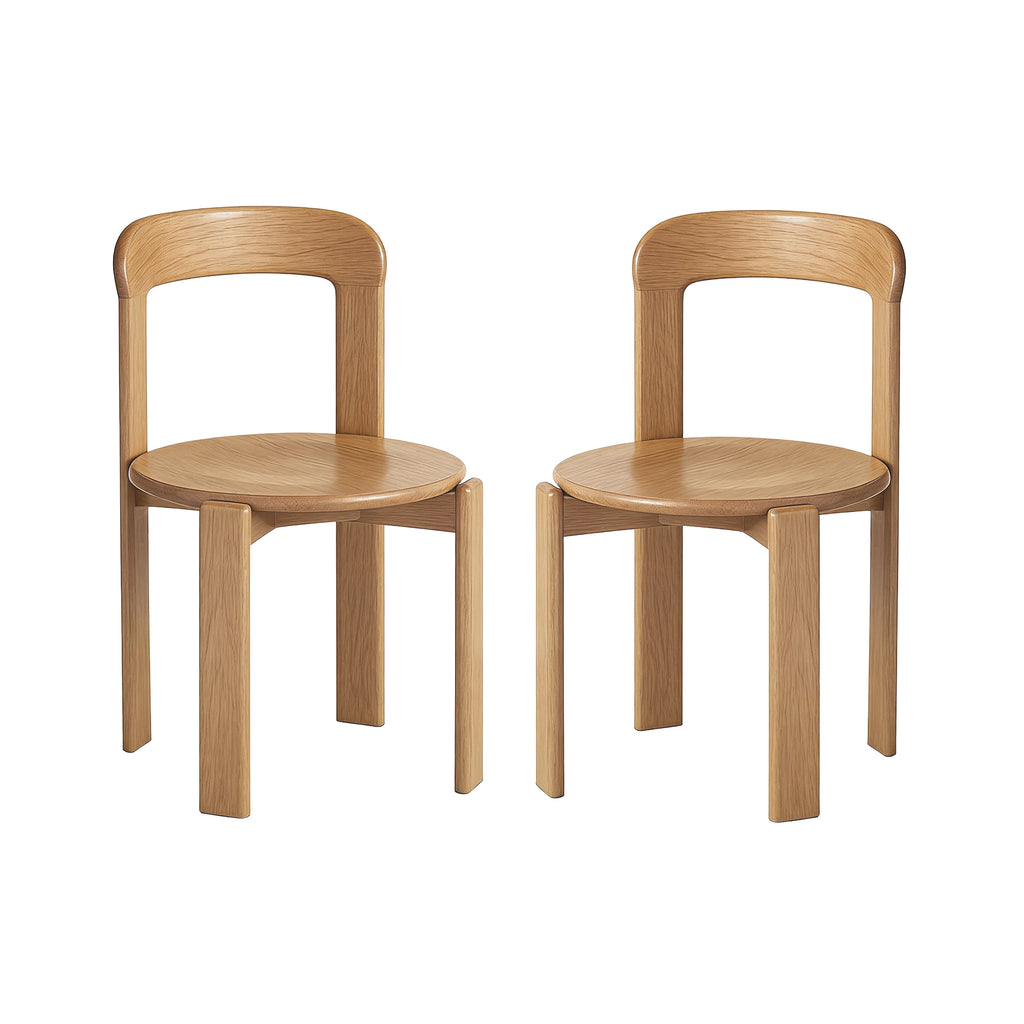 Rey Style Wooden Dining Chair – Swiss-Inspired Solid Wood Chair