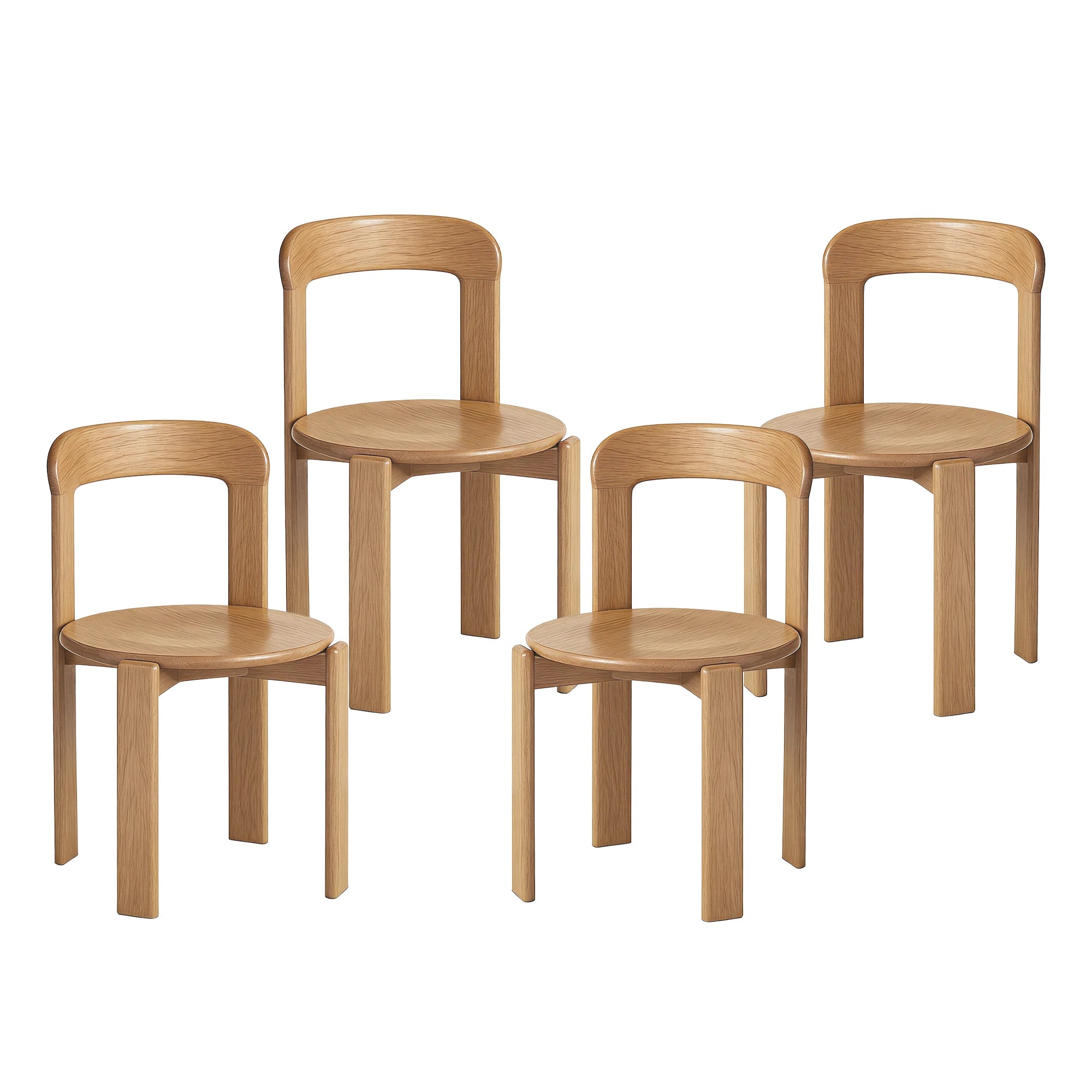 Rey Style Wooden Dining Chair – Swiss-Inspired Solid Wood Chair