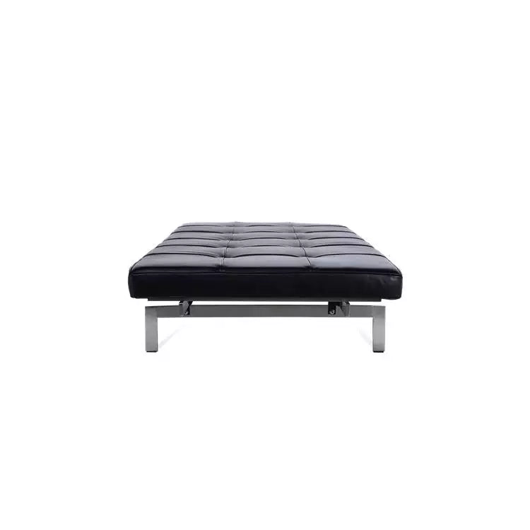 Minimalist Leather Daybed Bench side profile