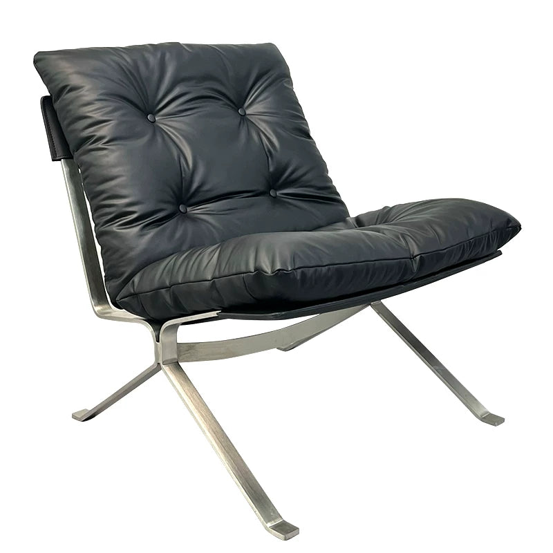 Tufted Leather Lounge Chair and Ottoman main product view