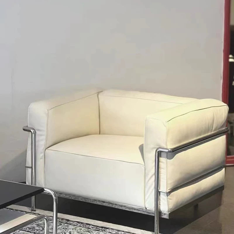Box Frame Leather Lounge Sofa