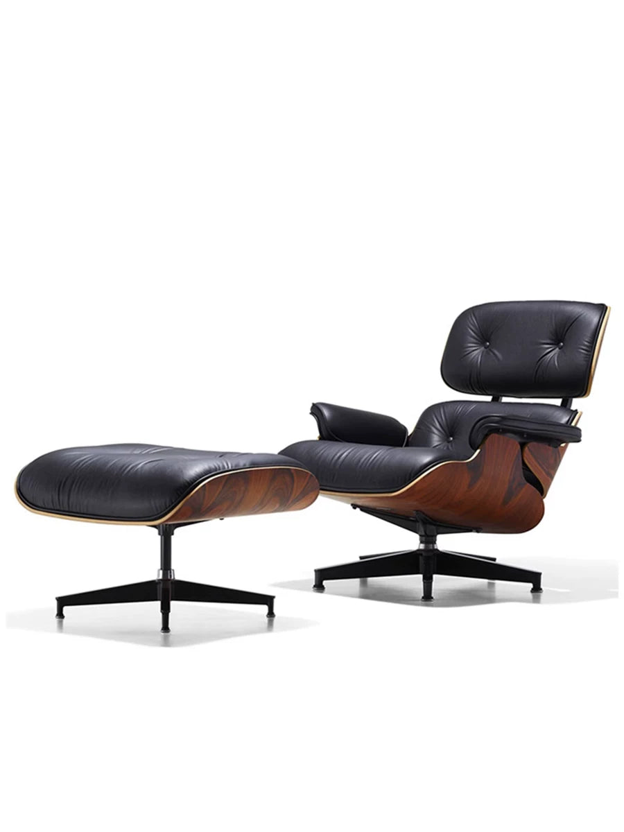 Mid-century lounge chair and ottoman lifestyle room view