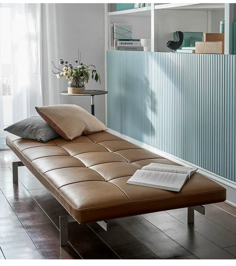 Réplique du lit de repos PK80 | Banquette-lit de repos en cuir Bauhaus