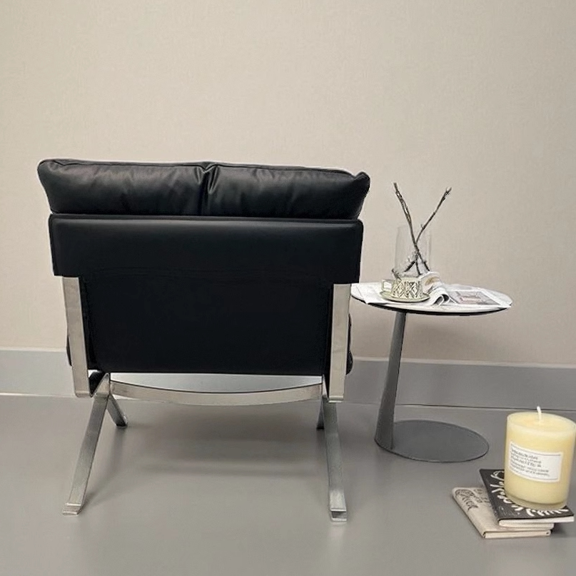 Tufted Leather Lounge Chair & Ottoman