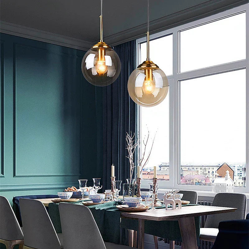 Amber Glass Stone Pendant Light, catalog view 3