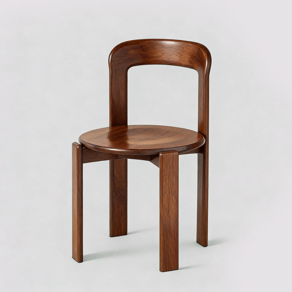 Rey Style Wooden Dining Chair – Swiss-Inspired Solid Wood Chair