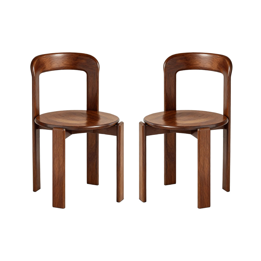 Rey Style Wooden Dining Chair – Swiss-Inspired Solid Wood Chair