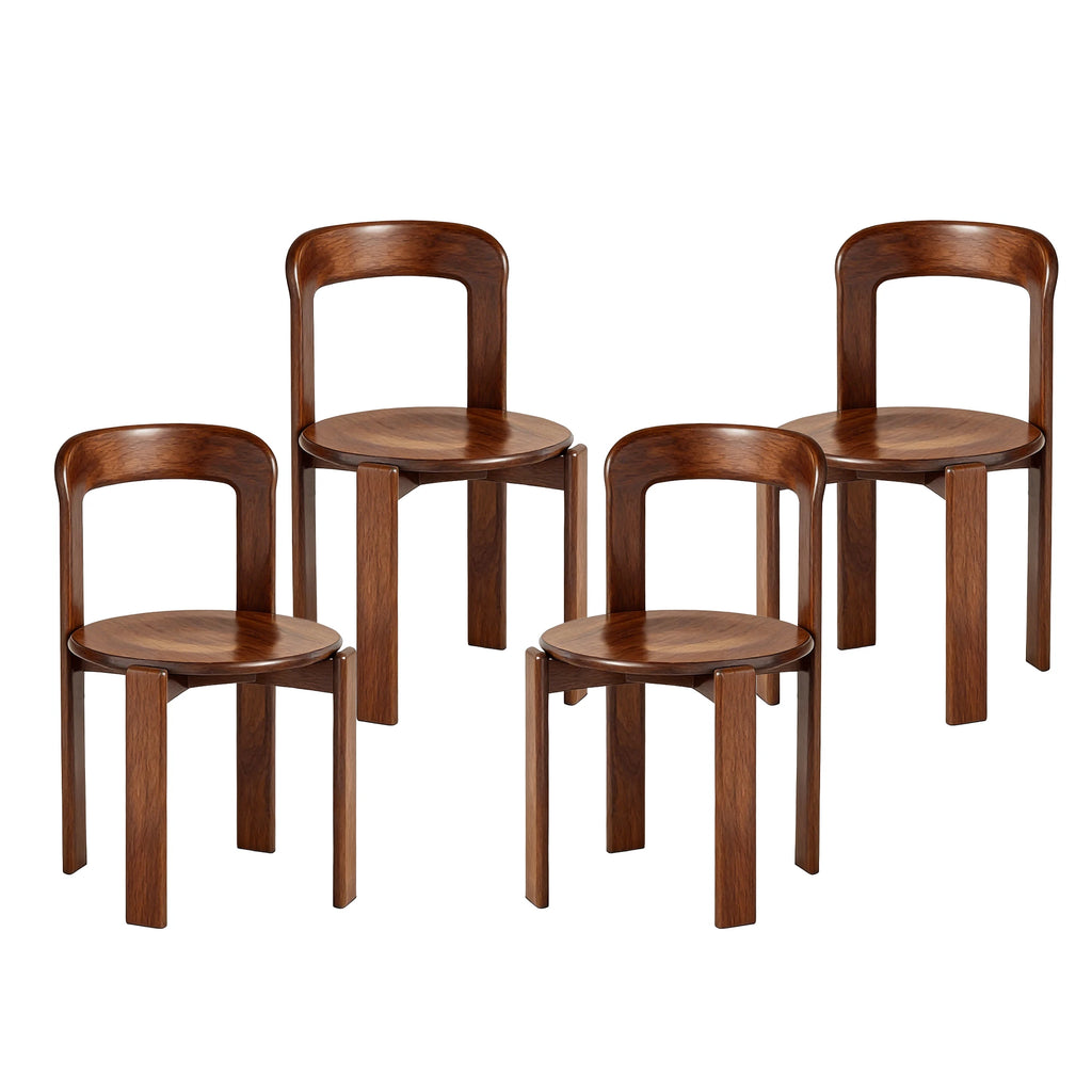 Rey Style Wooden Dining Chair – Swiss-Inspired Solid Wood Chair