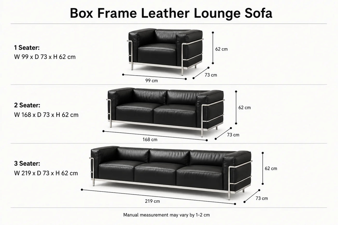 Box Frame Leather Lounge Sofa