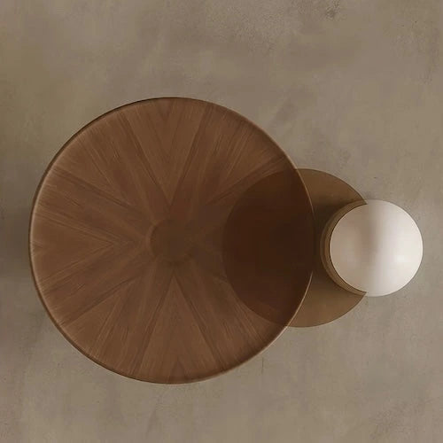 Sculptural Walnut & Glass Two-Piece Coffee Table Set — view 5