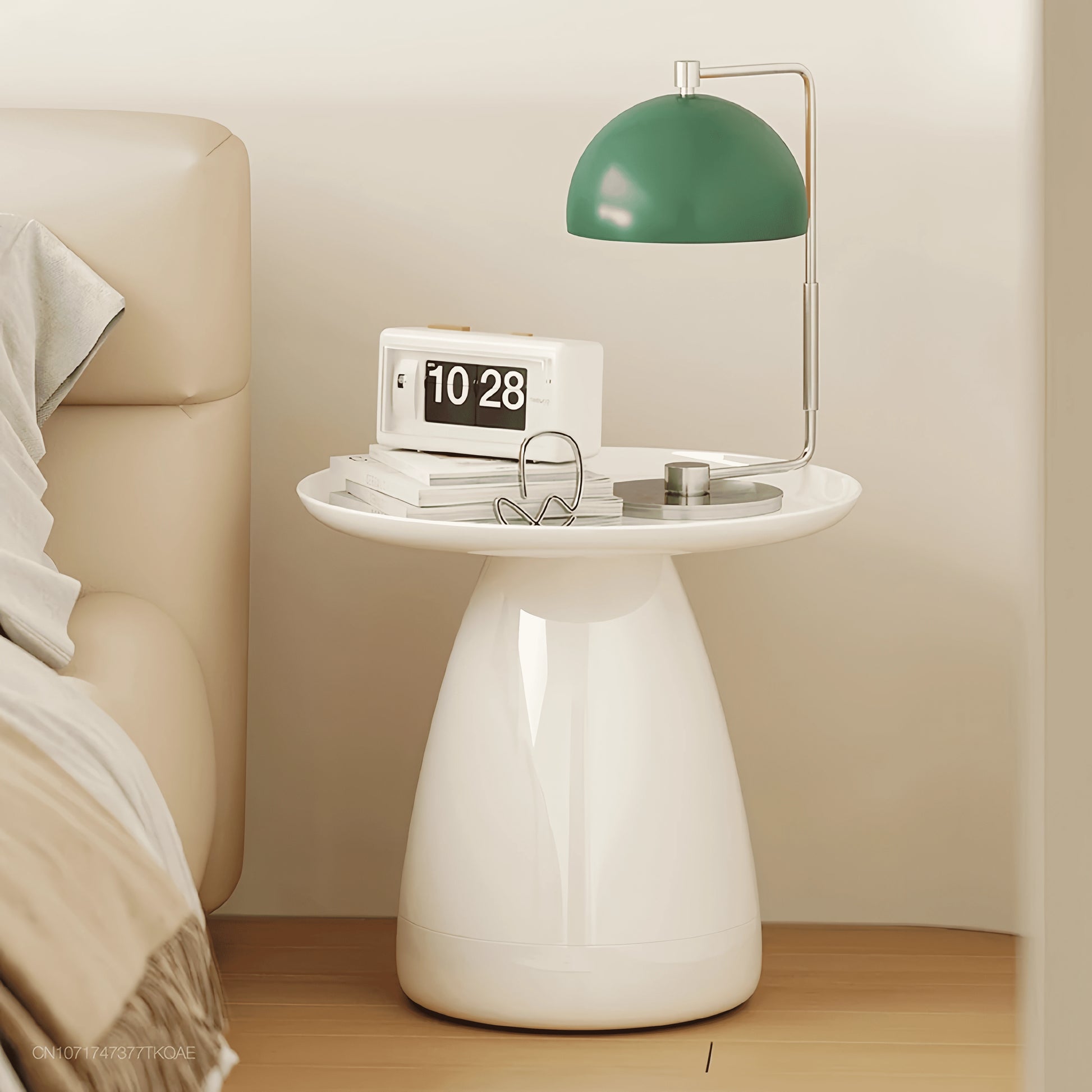 Glossy PVC Pedestal Coffee Table — view 1