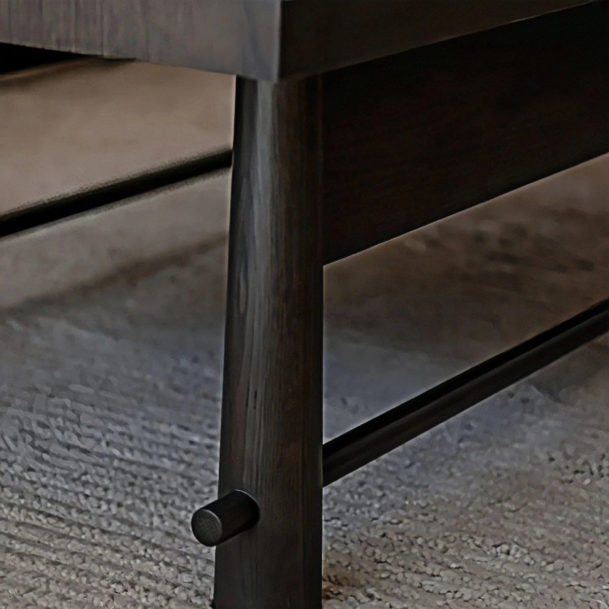 Rectangular Oak Trestle Coffee Table — view 4
