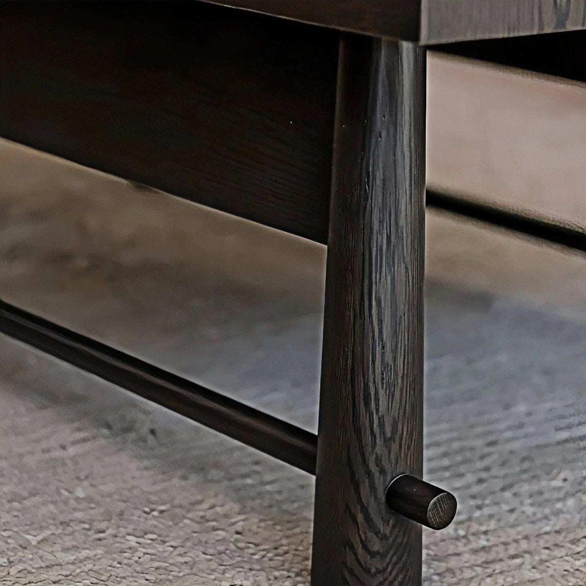 Rectangular Oak Trestle Coffee Table — view 5