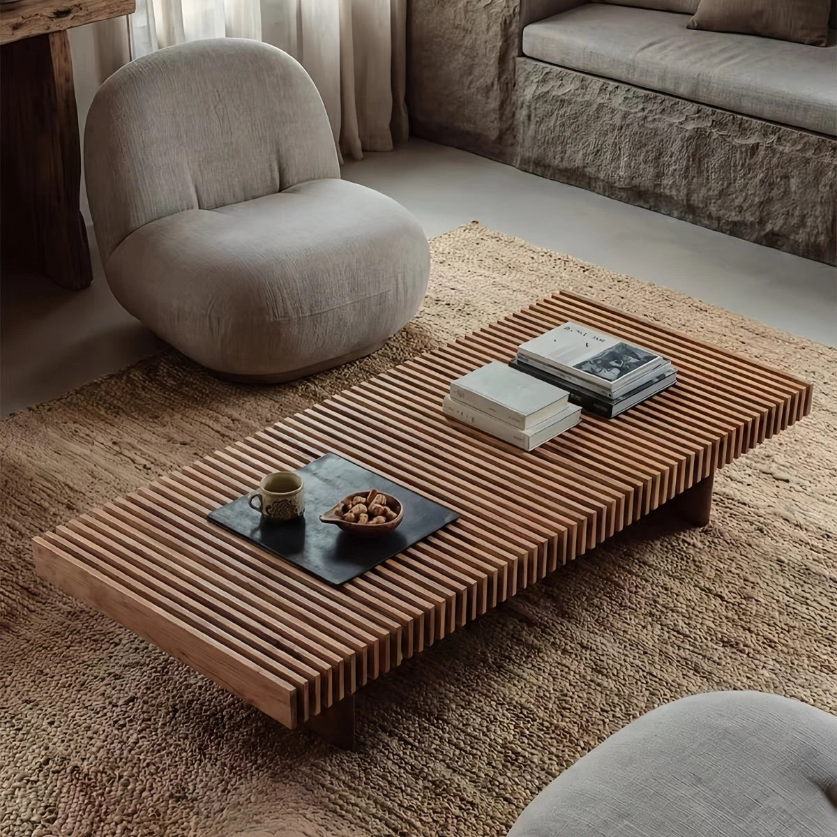 Slatted New Zealand Pine Platform Coffee Table — view 2