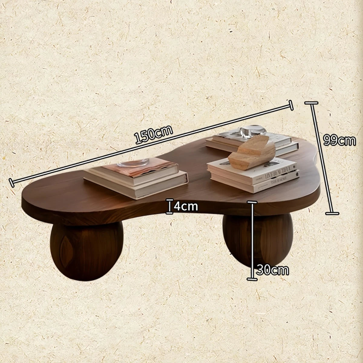 Sculptural Walnut & Ash Wood Coffee Table — view 10