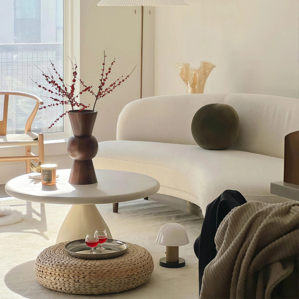 Sculptural Resin Pedestal Coffee Table — view 4