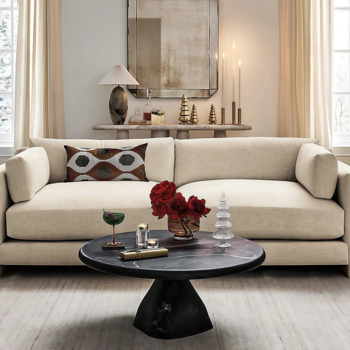 Sculptural Resin Pedestal Coffee Table — view 7